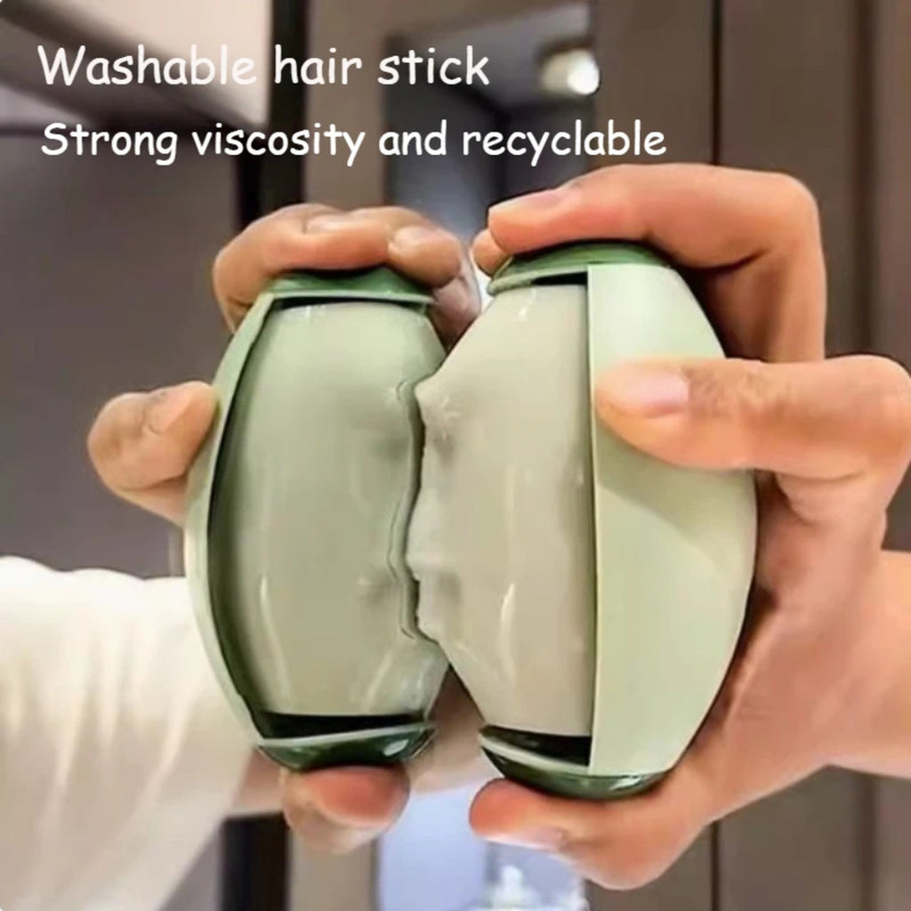 Reusable pet hair and lint roller from Nick's Super Store, showing a close-up of the sticky roller surface with pet hair.