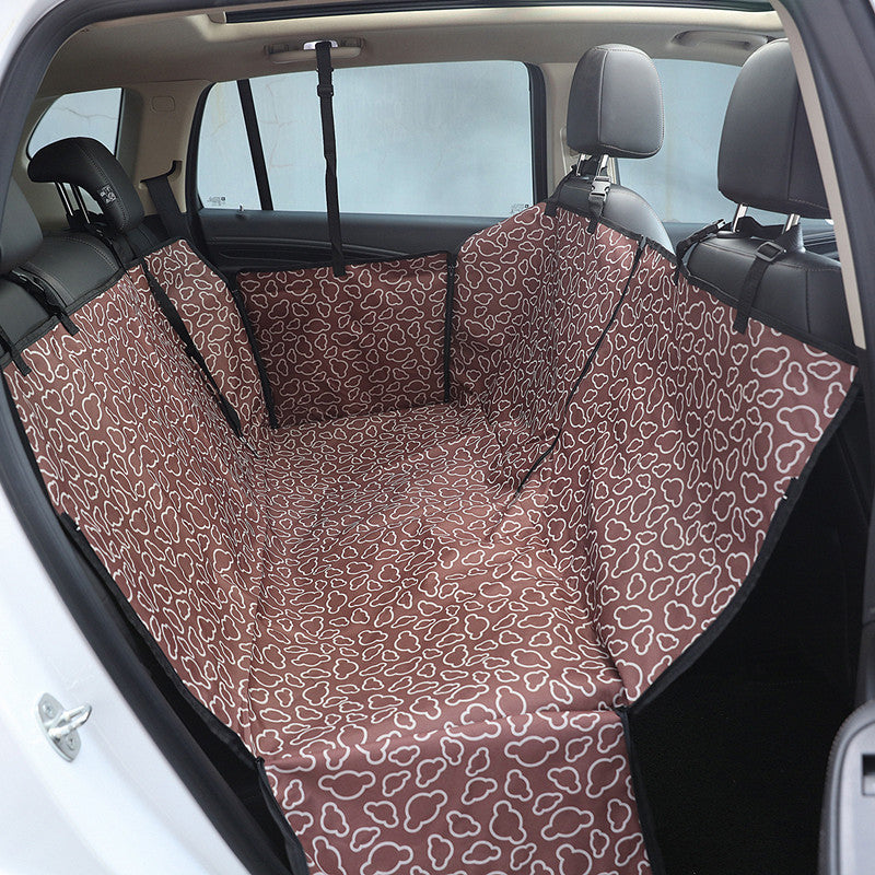 Luxury pet car seat cover by Nick's Super Store, padded and waterproof for protecting car seats during pet travel.