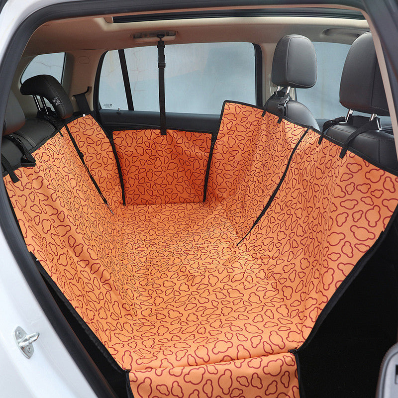 Luxury pet car seat cover from Nick's Super Store, waterproof and padded for comfort and protection during travel.