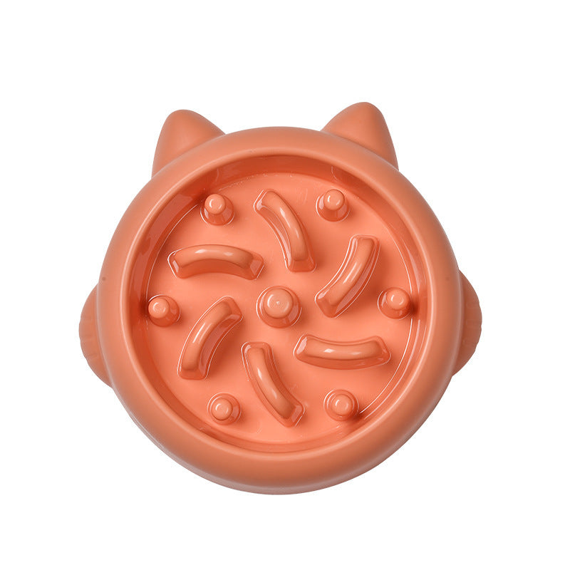 Slow feeder bowl for dogs and cats by Nick's Super Store, anti-choking and anti-gulping pet eating plate with raised ridges.