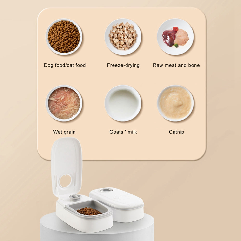 Automatic pet feeder by Nick's Super Store, non-electric, designed for easy feeding of cats and dogs in a durable, compact design.