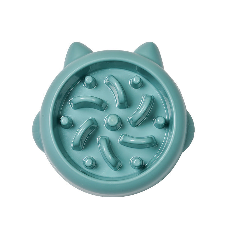 Slow feeder bowl for dogs and cats by Nick's Super Store, with anti-choking and anti-gulping design, featuring colorful plastic sections.