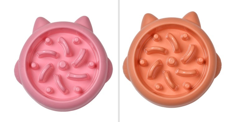 Slow feeder bowl for dogs and cats by Nick's Super Store, featuring anti-choking and anti-gulping design, with raised ridges and food compartments.
