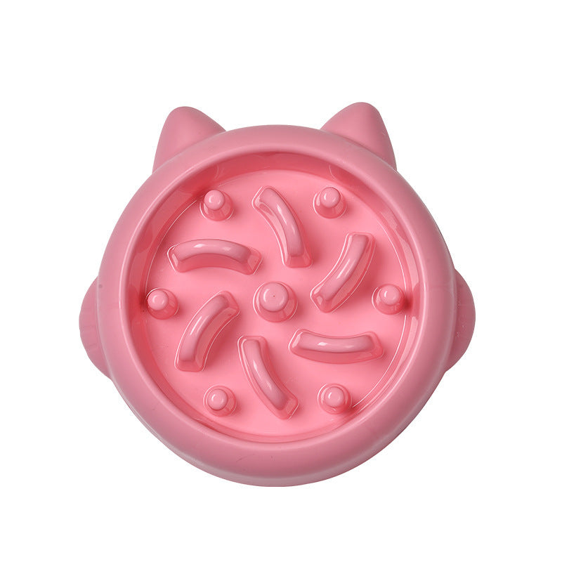 Slow feeder bowl for dogs and cats by Nick's Super Store, featuring anti-choking and anti-gulping design with colorful silicone edges.