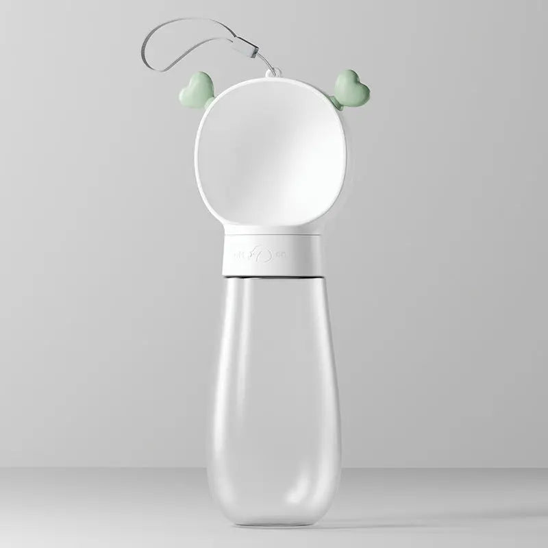 Portable pet water bottle from Nick's Super Store with a removable bowl for easy hydration on the go.