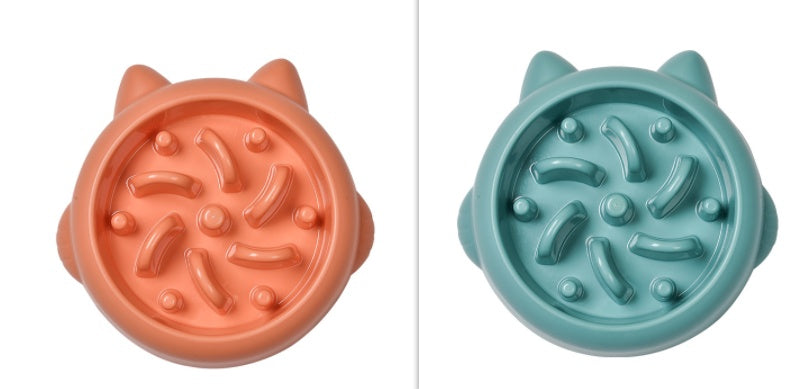 Slow feeder bowl for dogs and cats by Nick's Super Store, anti-choking and anti-gulping pet eating plate with raised sections.