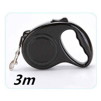 Retractable pet leash from Nick's Super Store with a comfortable handle and durable nylon leash for walking dogs.