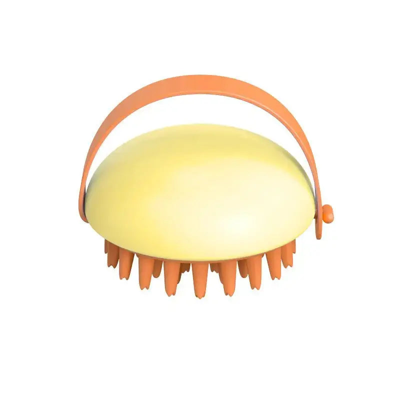 Blue silicone pet bath brush for cats and dogs, gentle massaging grooming tool for soft fur from Nick's Super Store.