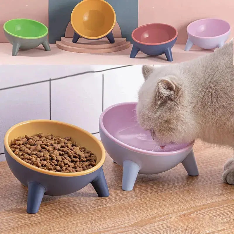 Nick's Super Store cat and dog bowl with stand, 15-degree tilt, Nordic green color, food-grade, suitable for pets like cats, dogs, rabbits.