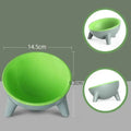 Nick's Super Store cat and dog bowl with stand, 15-degree tilt, Nordic green color, food-grade pet feeding bowl for cats, dogs, and rabbits.